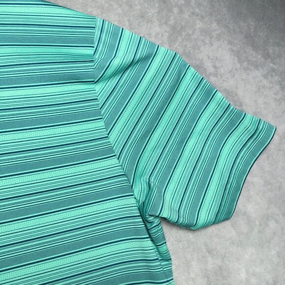 Adidas Mens Primegreen Polo Shirt size Large Short Sleeve Teal Blue Stretch - Picture 14 of 14